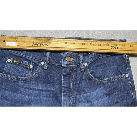 LEE Premium Select Jeans Straight Leg Regular Distressed Medium Wash Mens 32x34 - Picture 7 of 9